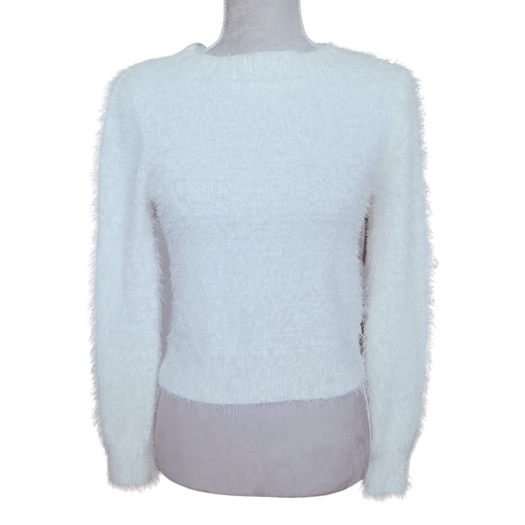 Copper Key Fuzzy Sweater Junior's S White Cozy Fluffy Loungewear Pullover - Picture 1 of 9